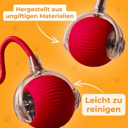 Rotes Haustierspielzeug, hergestellt aus ungiftigen Materialien, leicht zu reinigen.