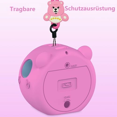 Rosa tragbare Schutzausrüstung in Bärenform