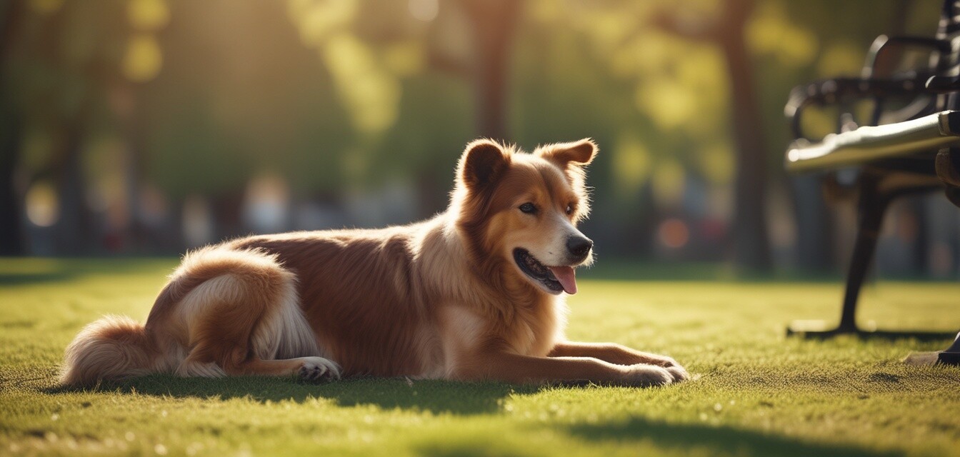 Hund macht eine Pause auf Reisen